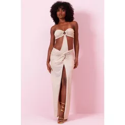 Vestido Longo Tule Argola Frontal Planet Girls Dourado