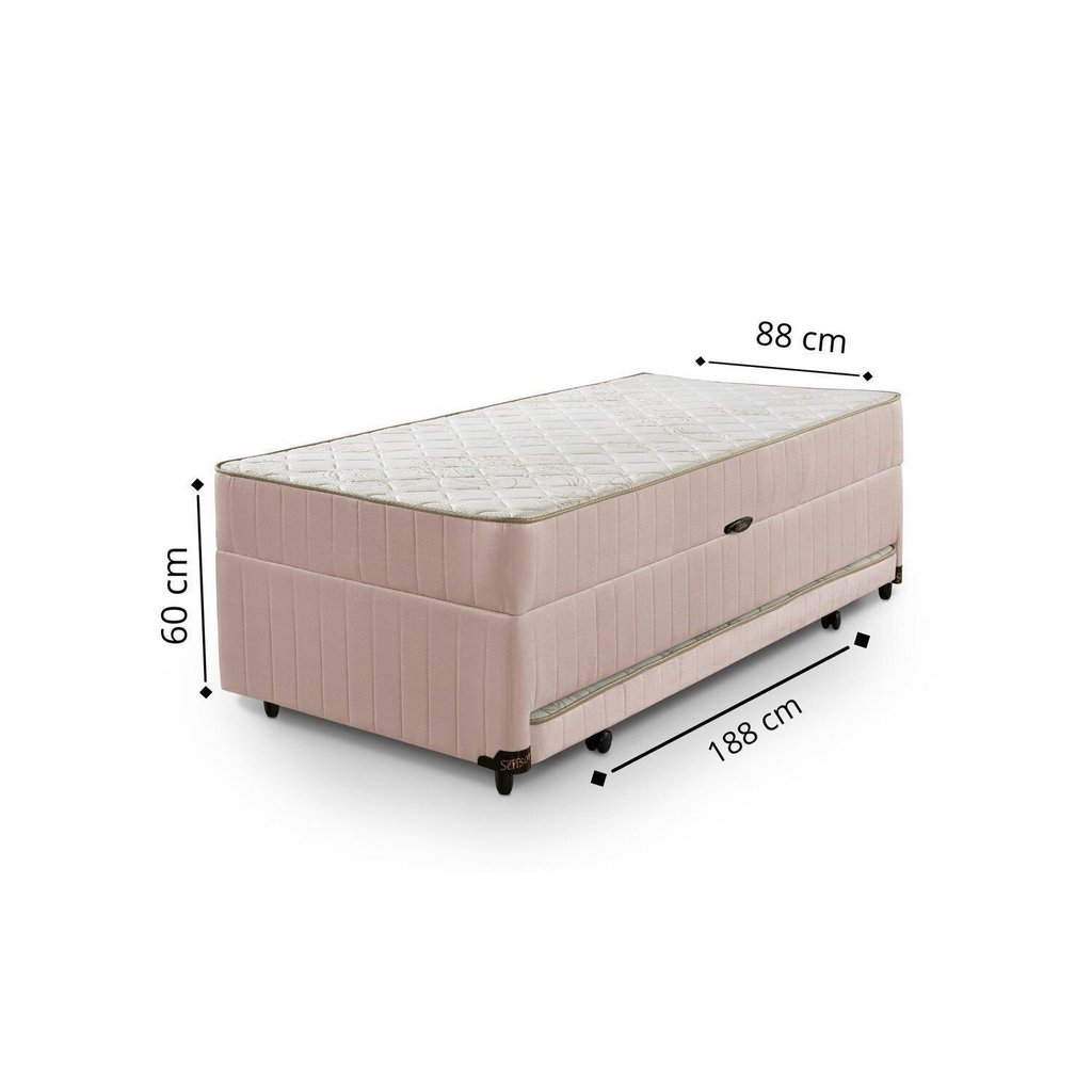 Cama Box Solteiro 3 em 1 New Magnifico Teen Colchões Sensor Rosa/Branco — imagem 2 de 2