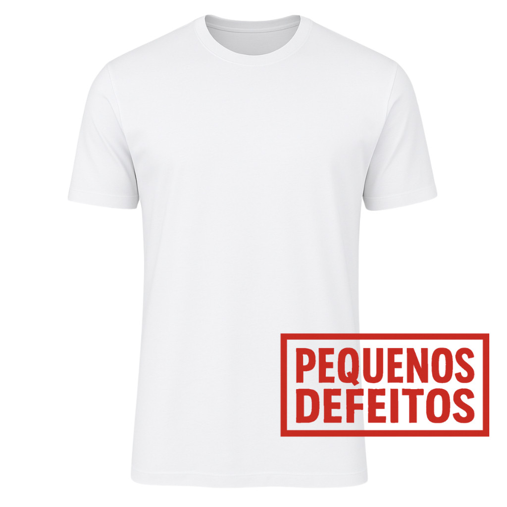 Camiseta Masculina Básica 100% algodão com pequenos defeitos