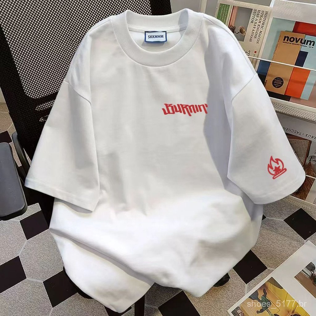 Camiseta masculina casual de manga curta, gola redonda, para usar por baixo, estilo moderno, P5T0
