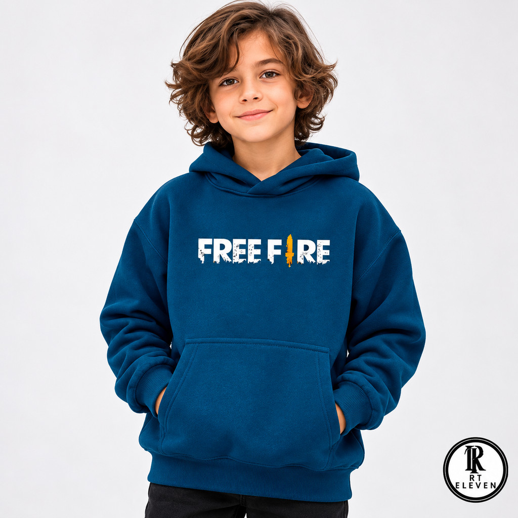 Moletom infantil Free Fire Jogo Videogame Kids Casaco Blusa De Frio Lançamento 2025 Blusa Canguru com bolso e capuz