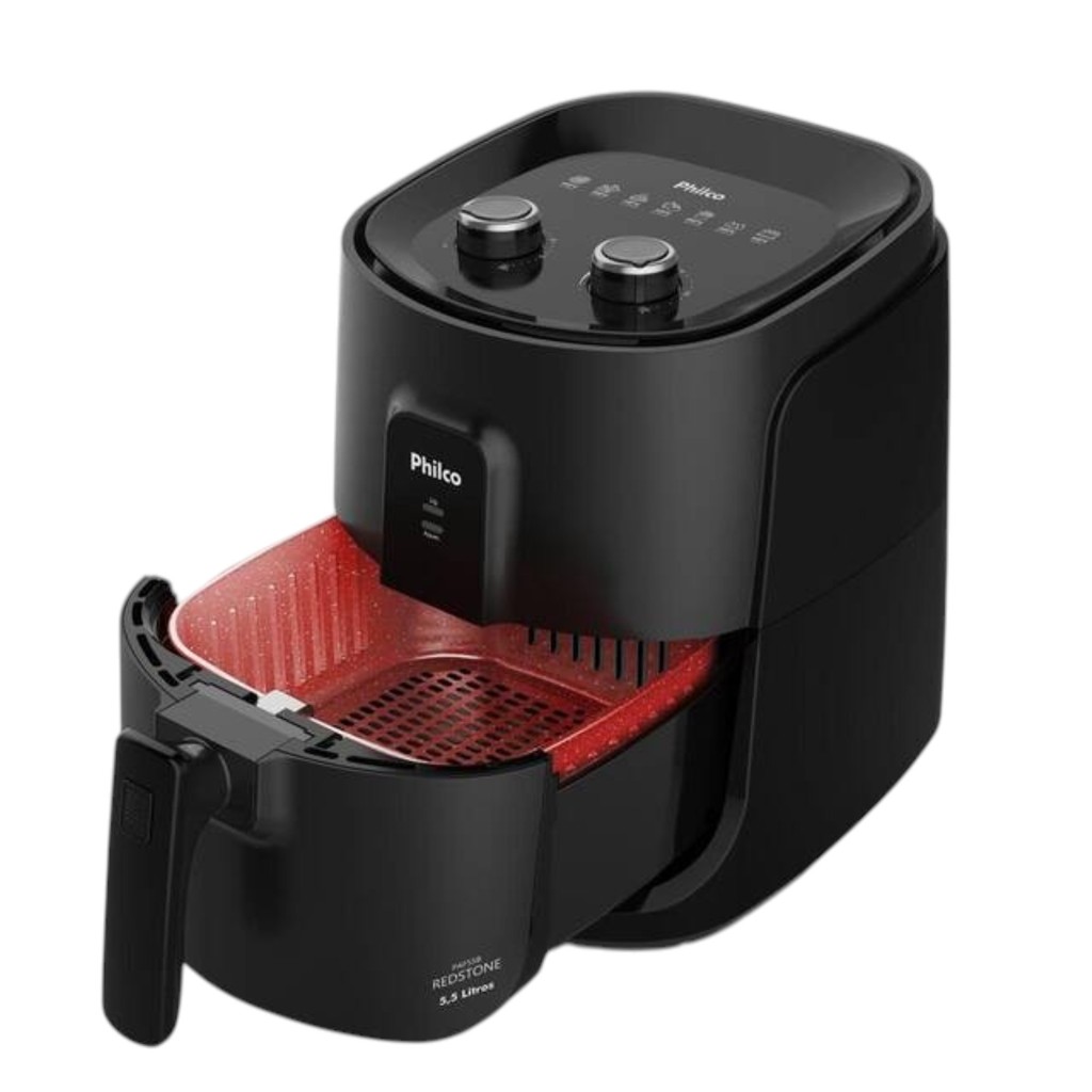Fritadeira Elétrica Air Fryer Cesto 5,5 Litros Antiaderente Redstone Philco Paf55b Potência 1500w