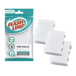 KIT 3 ESPONJAS MAGICAS MULTILIMPEZA E TIRA MANCHAS FLASH LIMP BRANCA