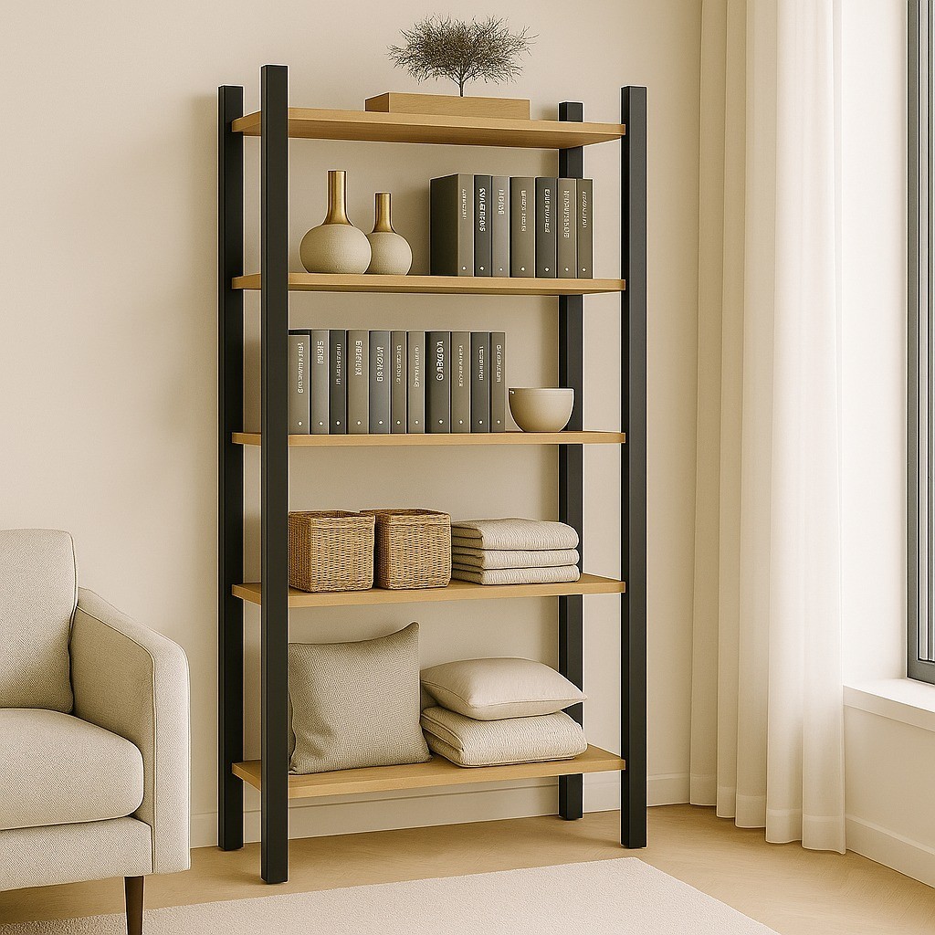 Estante Organizador Livreiro Industrial de Estilo Vintage - c/ 5 Prateleiras p/ Livros