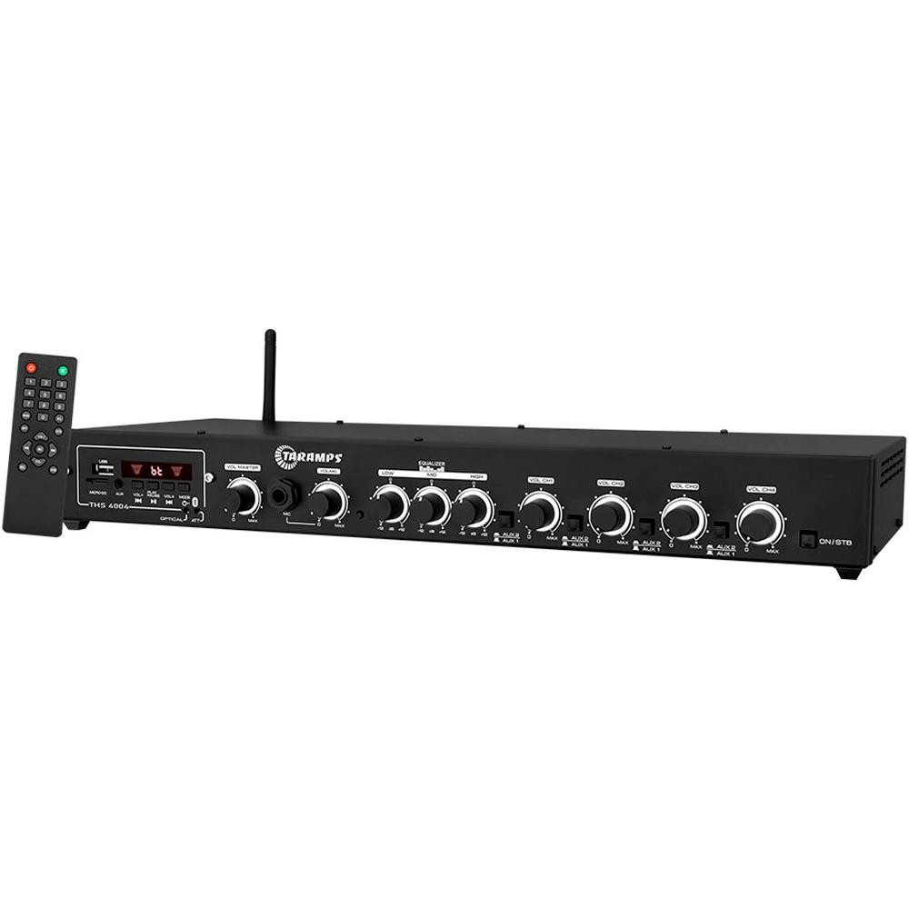 Taramps THS 4004 Receiver Amplificador Multicanal Classe D 4 Canais 400W 2 Ohms Preto