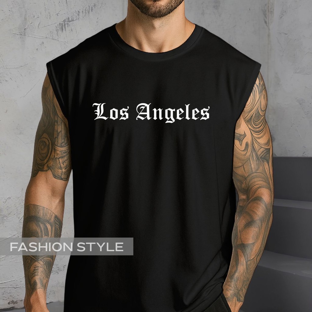 Regata Oversized Tumblr Los Angeles LA Cidade Letras Regata Machão Blusa Cavada