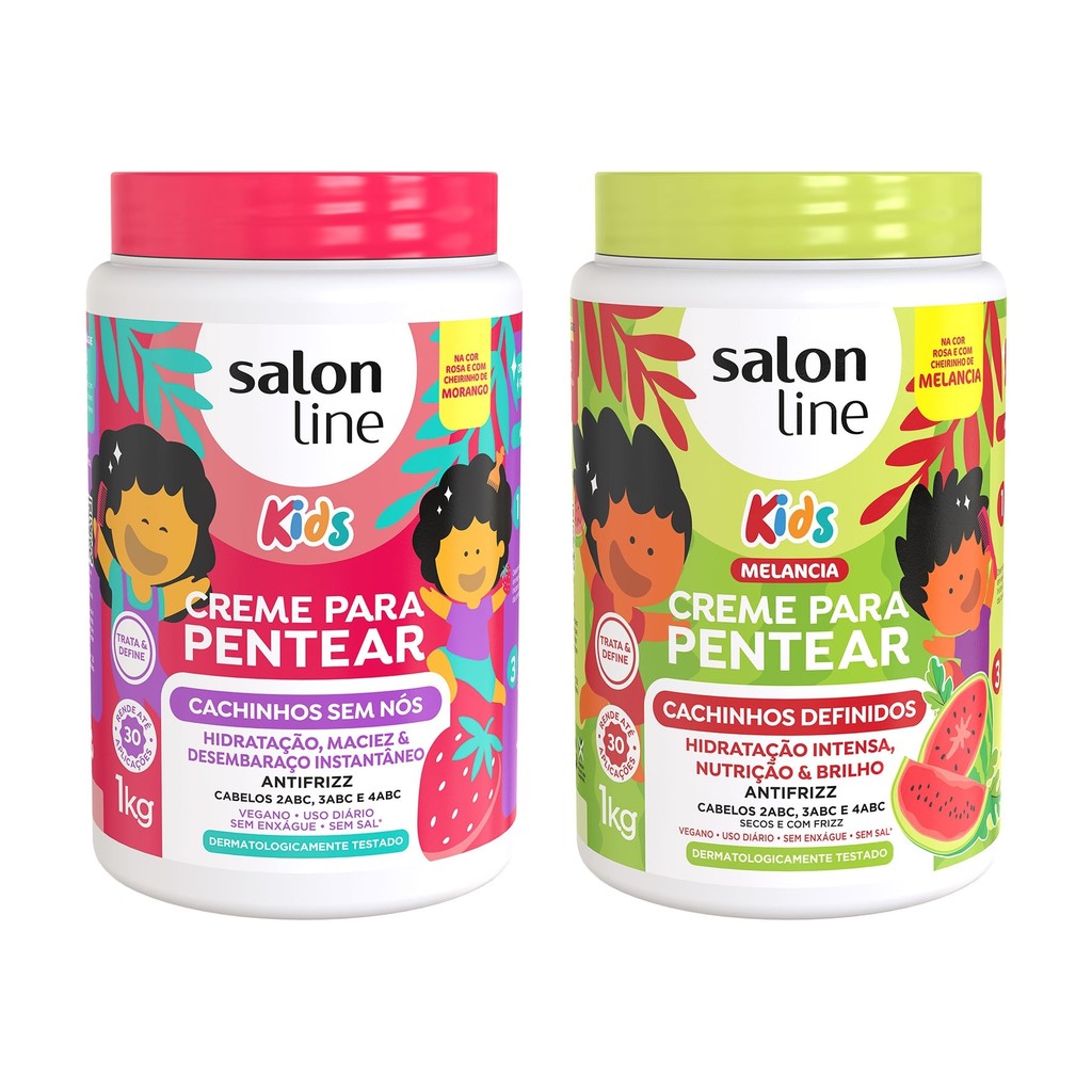 Kit Morango e Melancia com 2 Cremes para Pentear em Oferta na Shopee