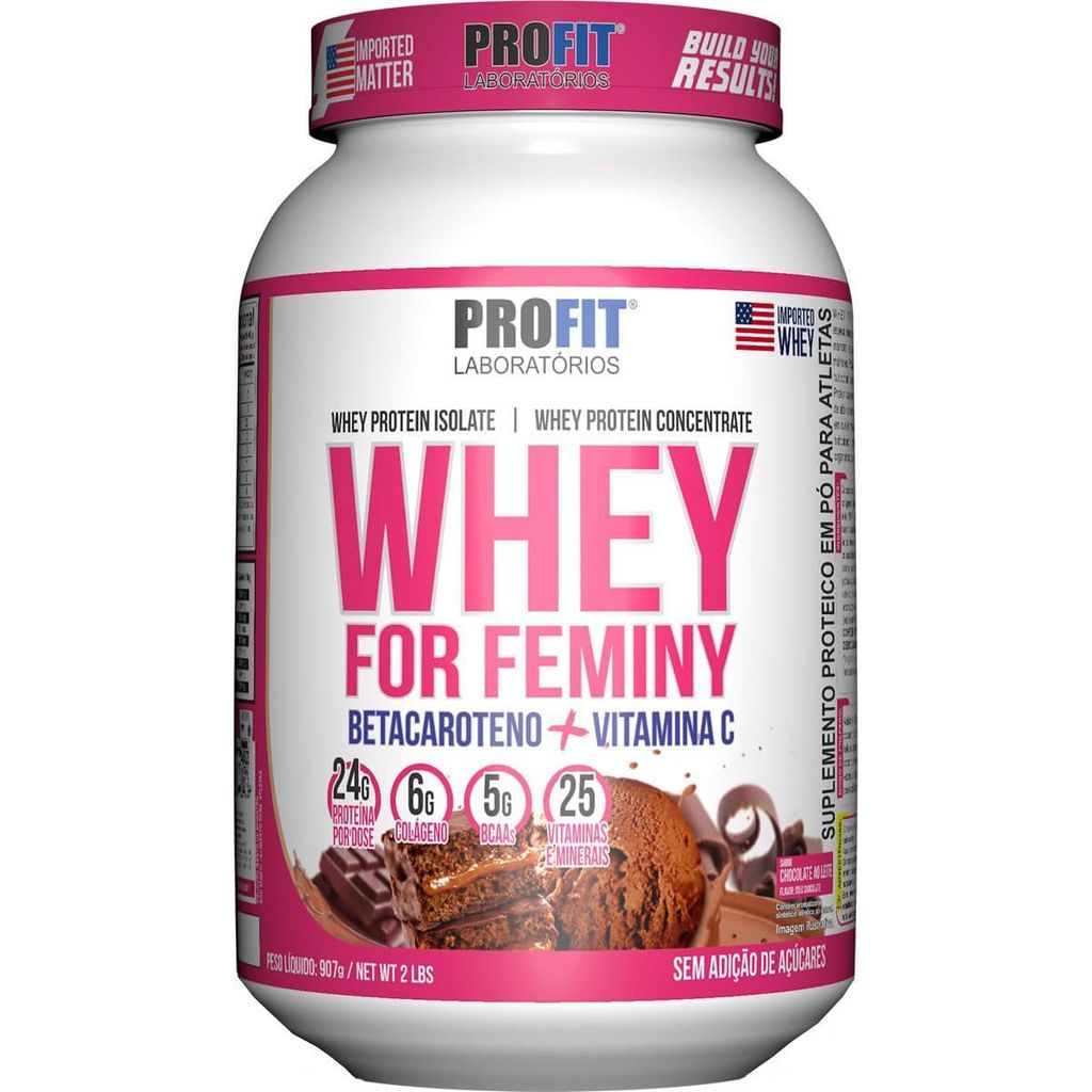 Whey For Feminy - 907g Chocolate ao Leite -  Profit Laboratórios