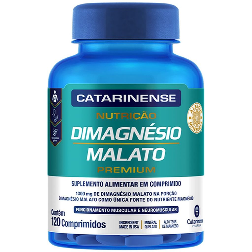 Dimagnésio Malato - 120 Comprimidos - Catarinense em Oferta na Shopee