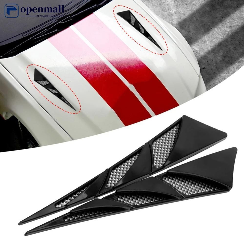 openmall 2Pcs Auto Car Carro Entrada De Ar Para Automóvel Scoop Capa Do Capô Decoração Autocolante Sintonia Veículo Aces