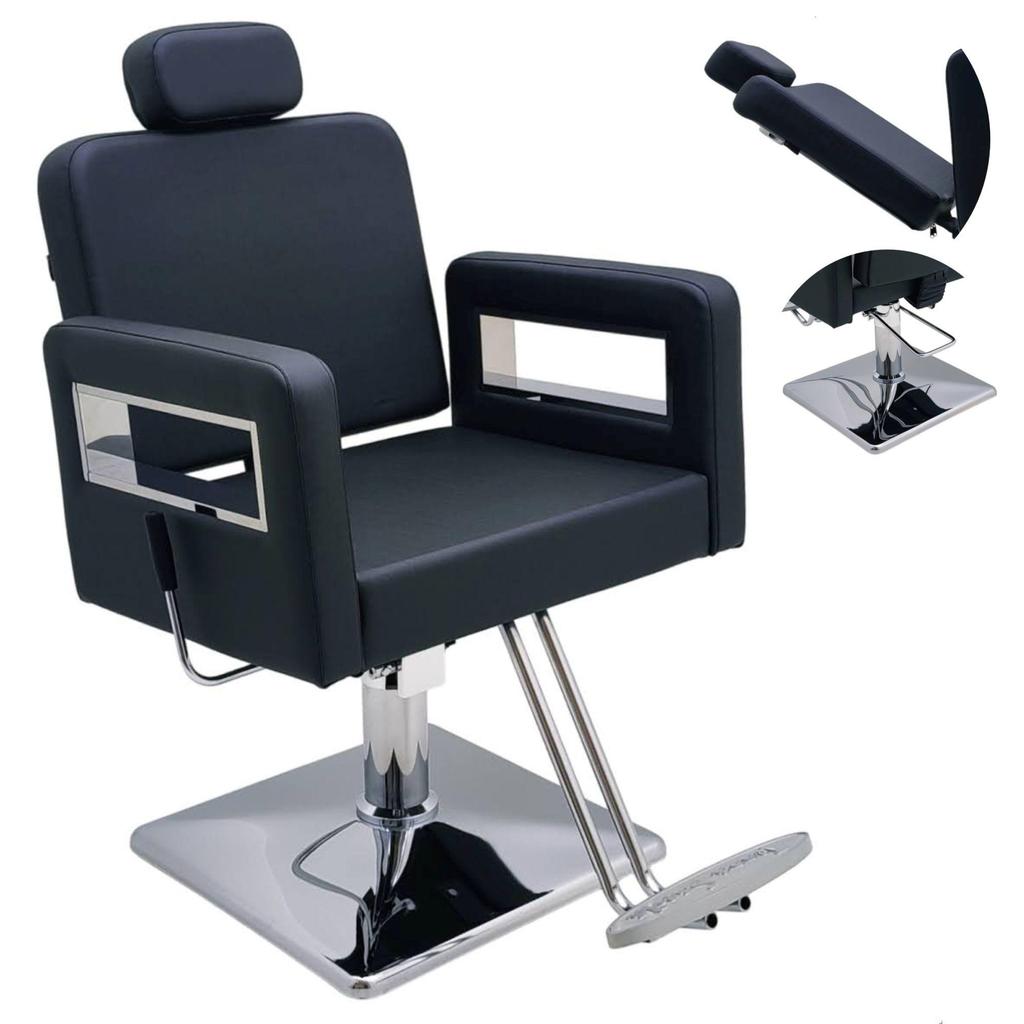 Cadeira Barbeiro Poltrona Salão Supreme Reclinavel Quadrada