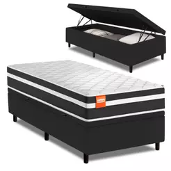 Cama Box Baú Solteiro Molas Ensacadas Bali 88x188x63cm