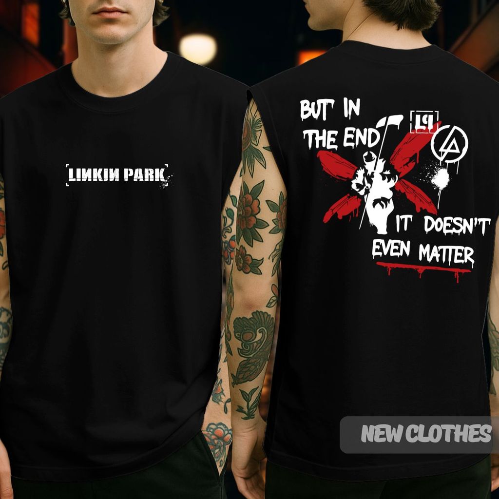 Camiseta Regata Oversized Linkin Park Unissex In The End Song Banda Rock Show Brasil Algodão