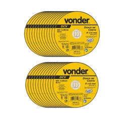 25 Discos De Corte 115mm X 1,0mm X 22,23mm DCV Vonder