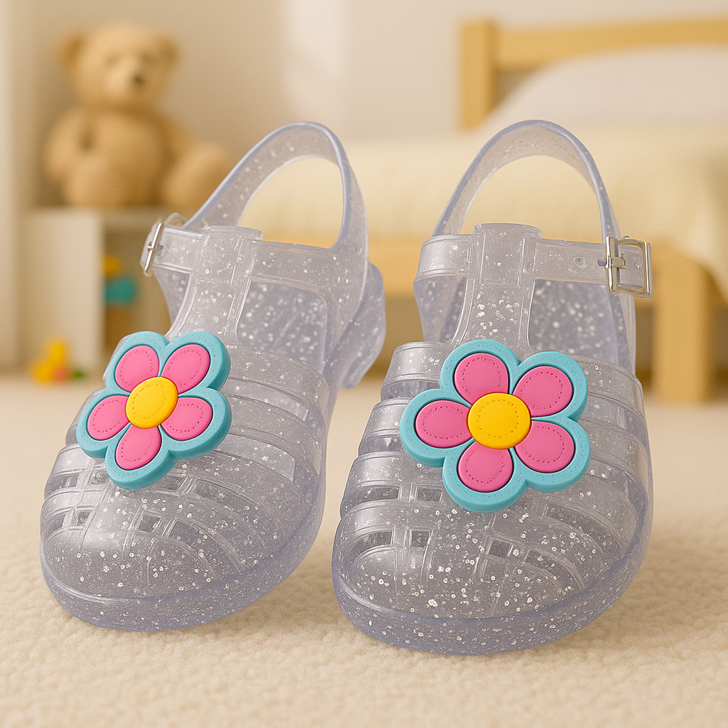 Sandália infantil Femininas Florzinhas Papete Meninas Lev e Confort