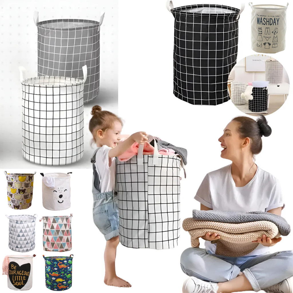 Cesto Organizador Multiuso Dobrável–Impermeável, Compacto e Resistente – Ideal para Roupa Suja, Brinquedos e Mais | 40L
