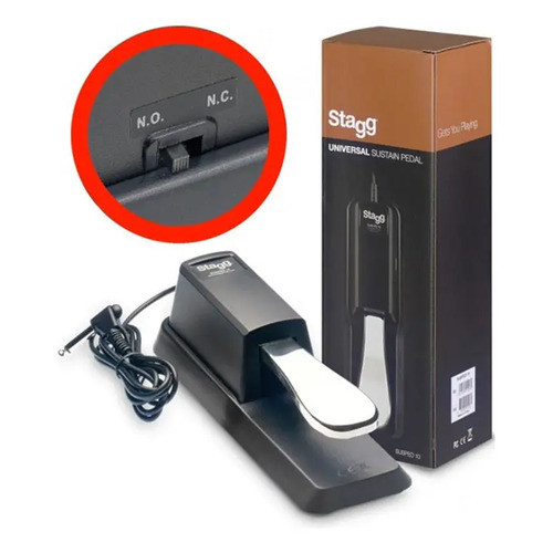 Pedal De Sustain Stagg Susped 10 Roland Casio Korg Universal 1,5M P10 Teclado Piano Antiderrapante