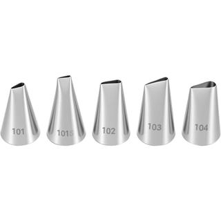 Conjunto de Bicos de Confeitar, 5 Peças de Bicos para Decoração de Bolos, Bicos de Glacê em Forma de Pétala de Flor, Ace