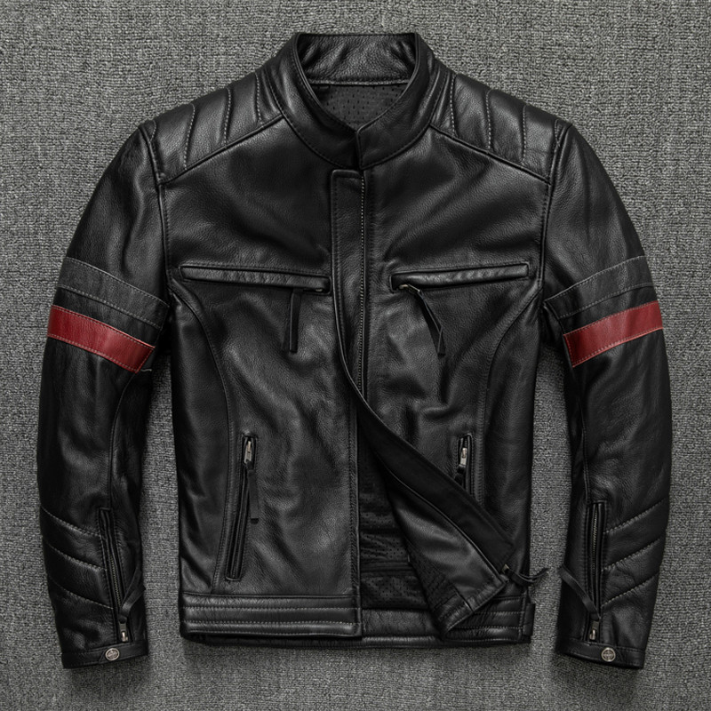 Roupas de motocicleta Harley Pure First Layer Couro Genuíno Roupas Jaqueta de couro masculina Roupas de ciclismo podem a