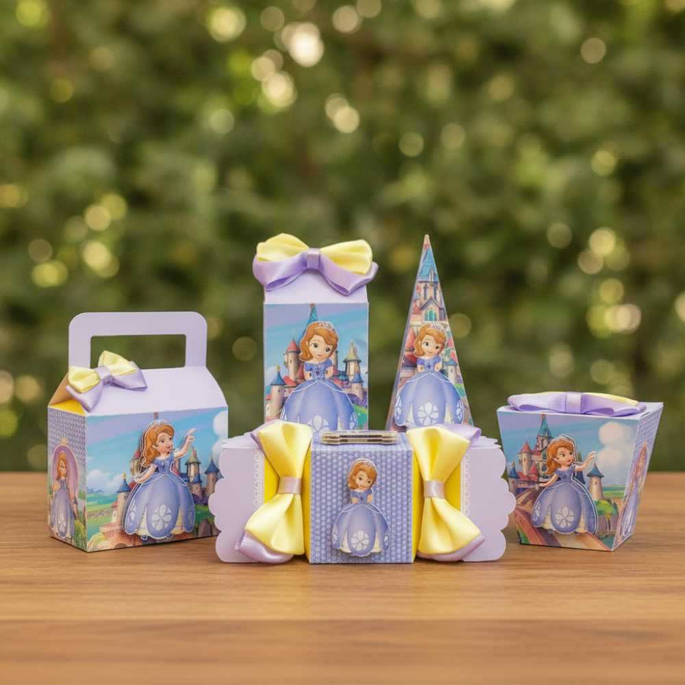Kit Festa A Princesa Sofia Personalizado | Lembrancinha de Festa Personalizada + BRINDE / Kit Caixa Bolofofos