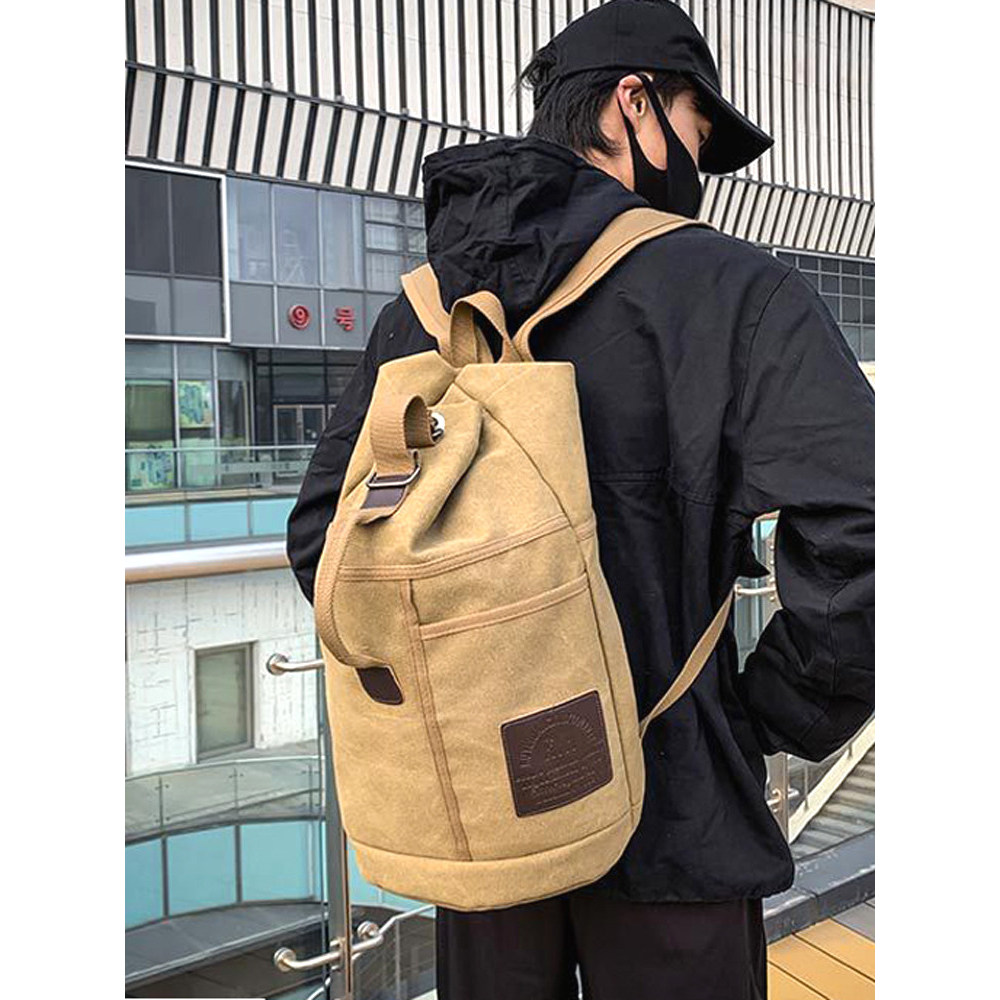 Mochila masculina mochila masculina mochila esportiva saco de viagem lona saco Casual ao ar livre balde saco