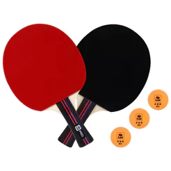 Kit Tênis de Mesa Pro Diamond Blade 2 Raquete + 3 Bolinhas + Estojo Bel