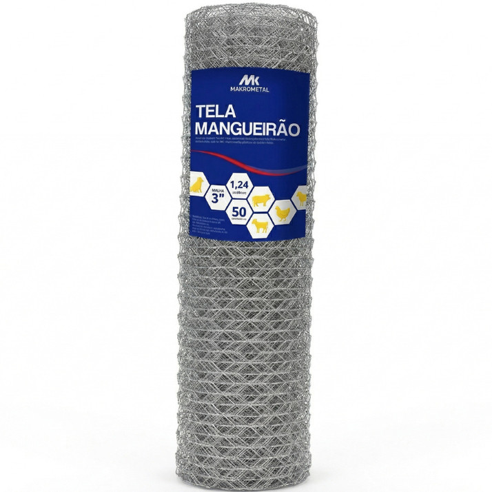 5m Tela Mangueirão 0,80cm Fio 18 Galvanizada Cerca Rural Forte para Cães, Porcos e Sítios