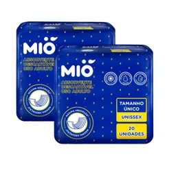 Kit 2 Absorvente Descartável Mió Adulto Unissex Tamanho Único 20 Unidades