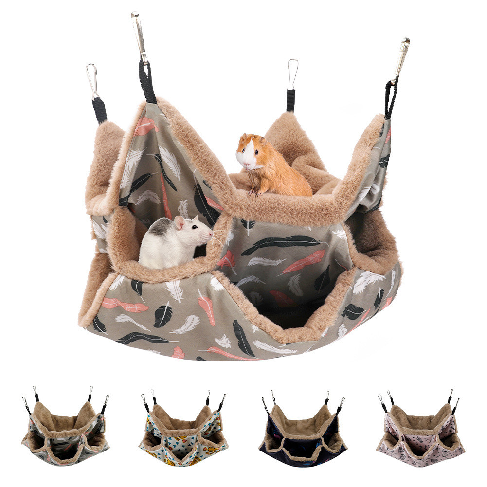 Pequeno ninho para animais de estimação Hamster rede pendurado saco de dormir para animais de estimação rede par