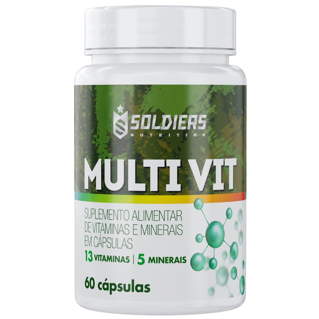 Multivitamínico 60 Caps 5 Minerais 12 Vitaminas Soldiers Nutrition Completo Saúde Imunidade Energia