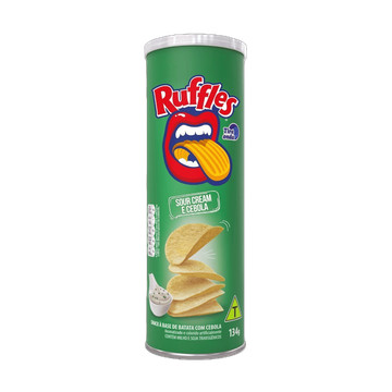 Ruffles Batata tubo sour cream e cebola tira onda 134g