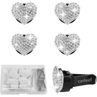 Carleef 4PCS Clipes para Carro, Decorações Brilhantes para Carro, Acessórios de Interior para Carros, Caminhões, SUVs (B