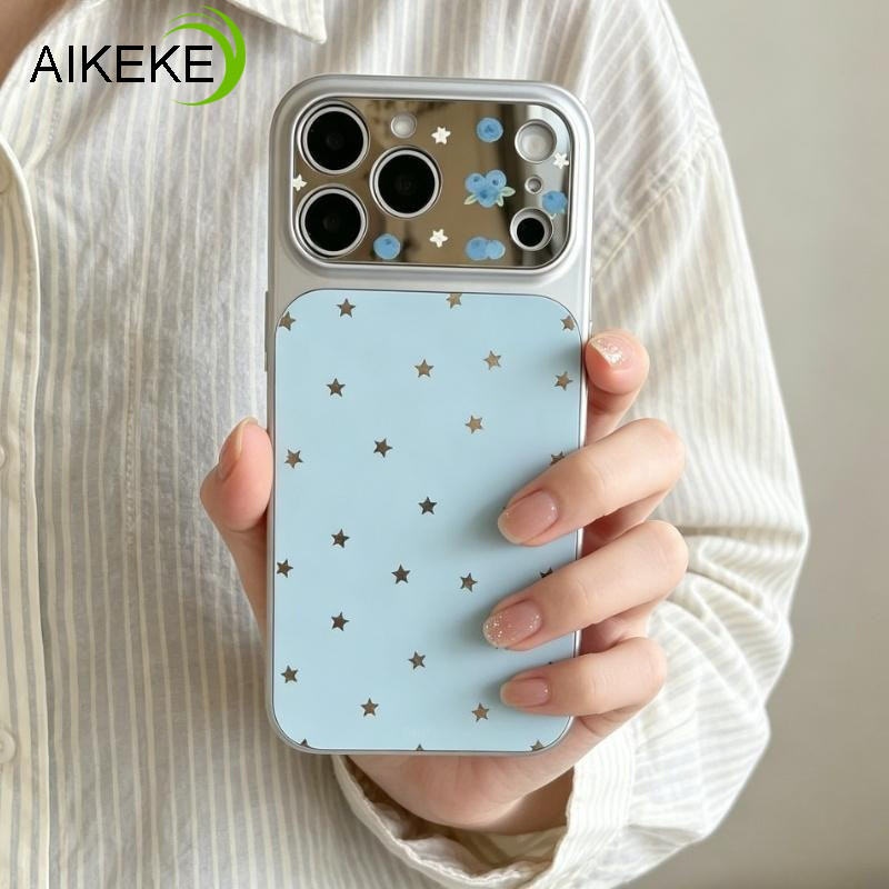 Estilo Coreano Oco Estrelas Espelho Caso De Telefone Para Samsung Galaxy A27 A37 A36 M36 F36 A35 A34 A33 A32 M32 A31 A26