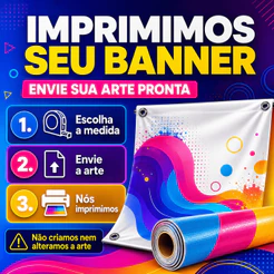 Banner Personalizado em Lona com Ilhós Impressão da Sua Arte Pronta Várias Medidas QUALIDADE