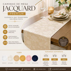 Caminho de Mesa Jacquard 40cm Para Mesa Posta Aparador 1m 1,40m 1,80m