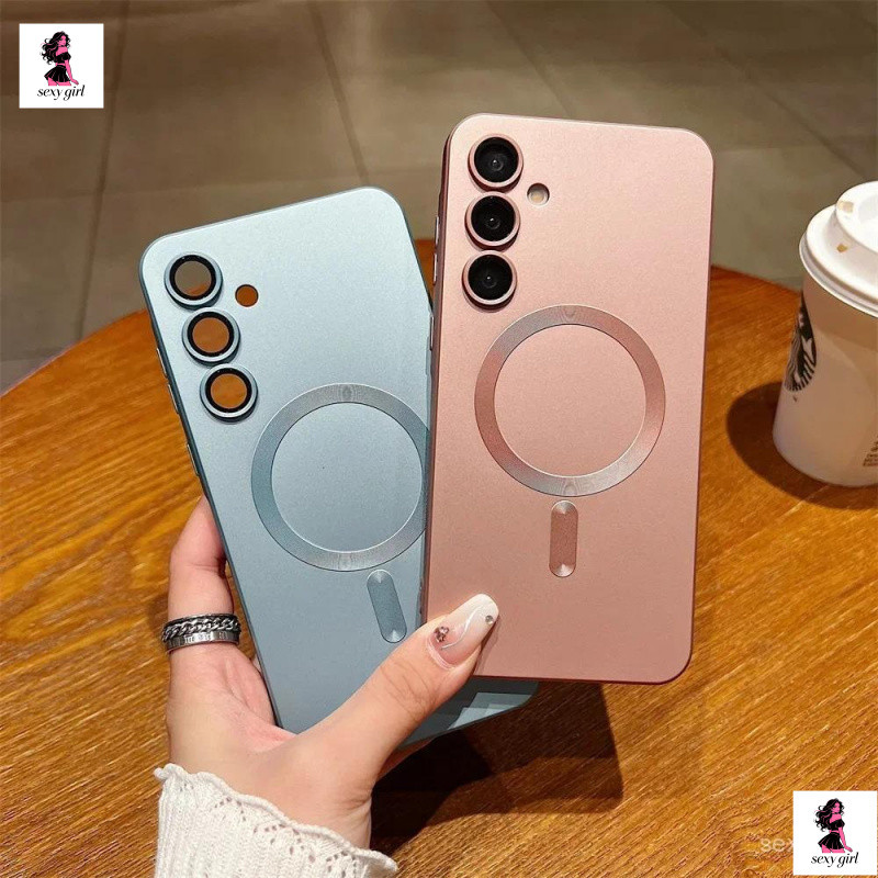 Capa de Telefone Magnética de TPU Macio de Luxo para Samsung A05S A06 A07 A14 A15 A16 A17 A24 A25 A26 A34 A35 A36 A37 A5