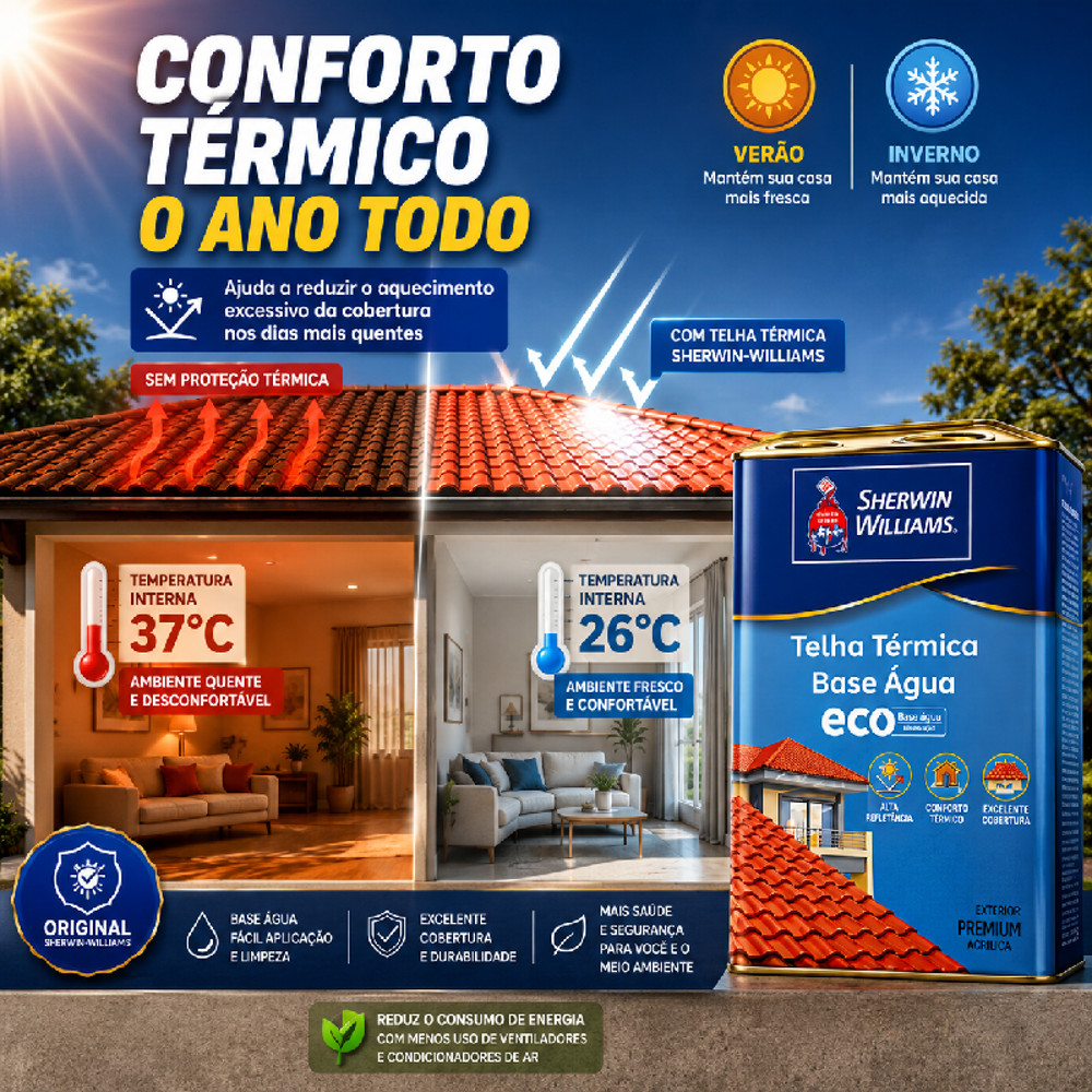 Tinta Eco Telha Térmica Acrílica Ceramica Telha 18L Premium Sherwin-Williams · foto 2