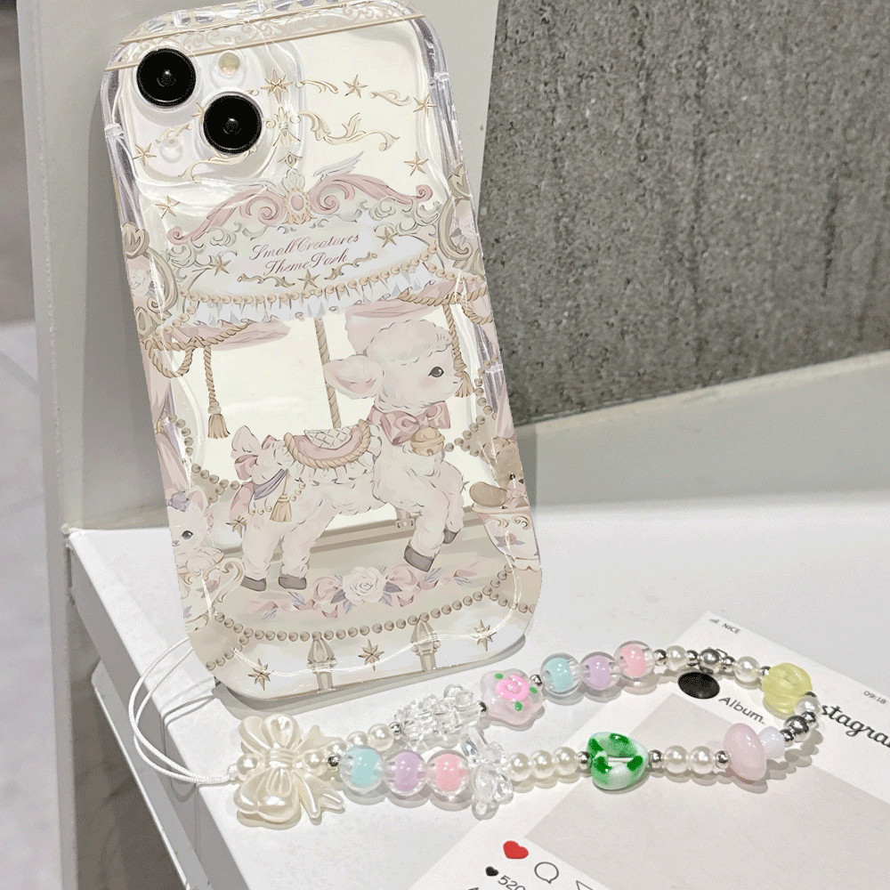 Bonito Sonhador Carrossel Cordeiro Corrente Caso Capa Para Samsung A57 A56 A17 A07 A27 A37 A55 A16 A06 A54 A15 A14 A12 A