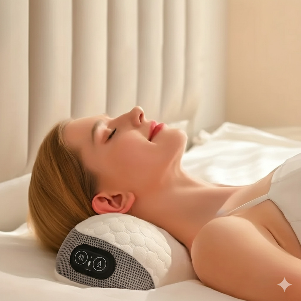 Almofada Massageadora Elétrica Shiatsu com Calor para Pescoço Costas Lombar Pernas e Braços