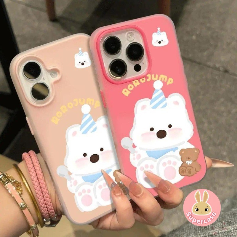 Capa De Telefone De Urso De Cachorro Branco De Desenho Animado Para Samsung Galaxy A07 A13 A12 A11 A10 A10S A06 A05S A05