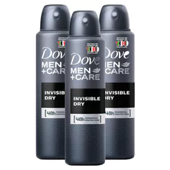 Kit 3 Desodorante Aerosol Dove Men+Care Invisible Dry 150ml