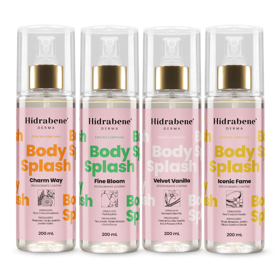 Hidrabene Body Splash 200ml - Alta fixação, projeção, perfumaria fina | Dia e noite