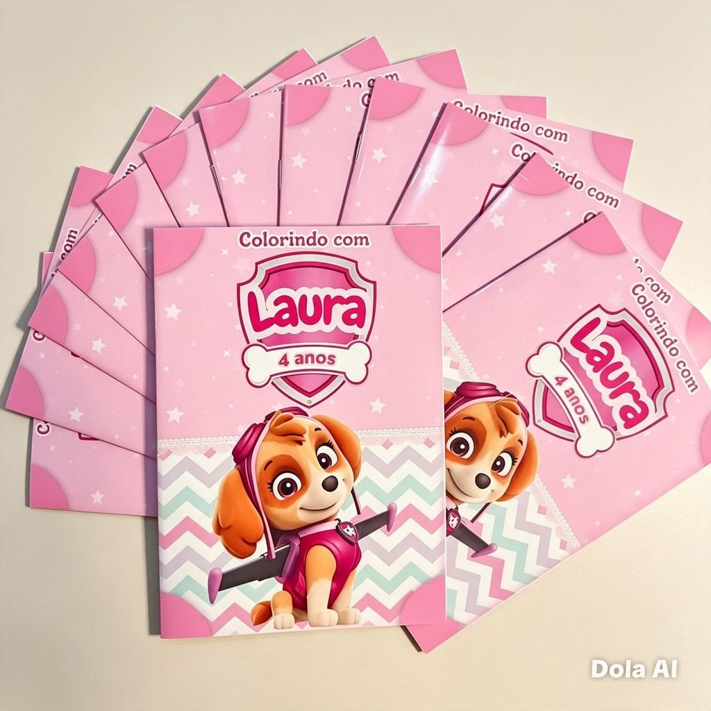 Livrinho de Colorir Personalizado Sky Patrulha canina| Revista para Colorir Infantil com Nome | Lembrancinha Aniversário