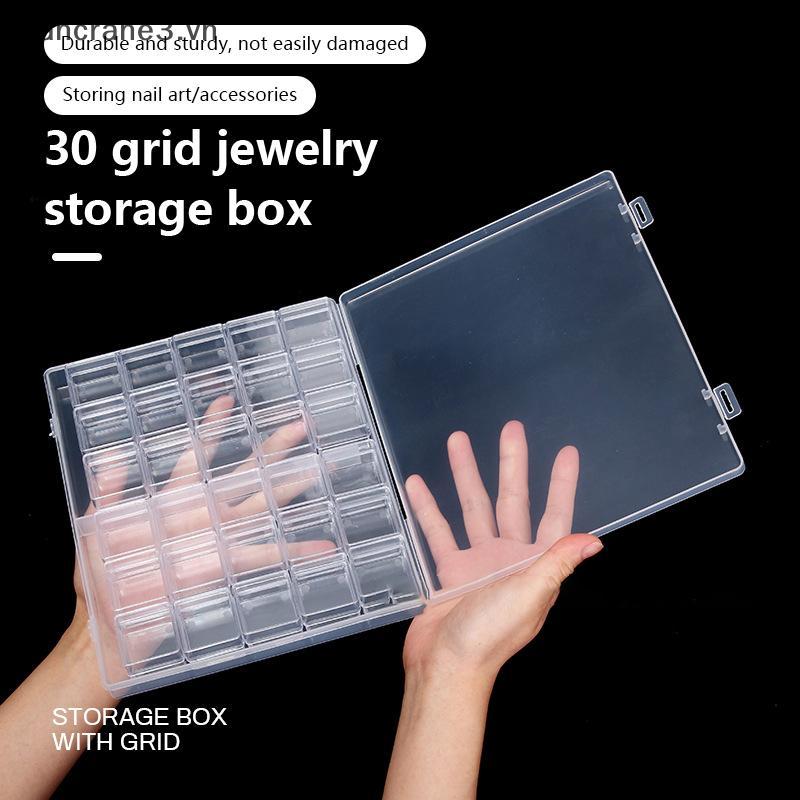 { YAN } Organizador Transparente Recipiente Para Arte Em Unhas , Contas , Strass , Caixa De Armazenamento Multifuncional