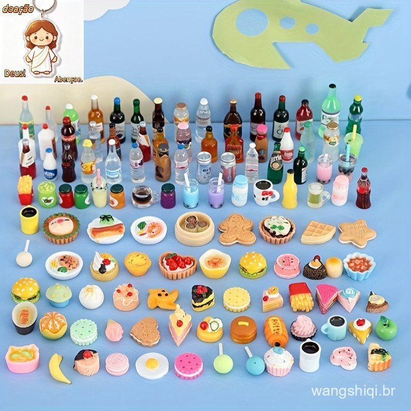 Mini Comida Bebidas Casa De Bonecas Itens Em Miniatura Acessórios De Boneca BJD Caber 1 : 12 Decoração De Cozinha Presen