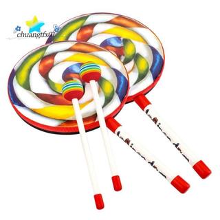 [Promover C] Orff Instrumentos Instrumento De Percussão Pirulito Tambores Tambor De Mão Brinquedos De Educação Pré-Escol