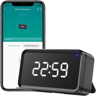 Hub Gateway Tuya Zigbee, Hub de Conexão para Casa Inteligente com Porta Tipo-C e Display de Hora, Compatível com Todos o