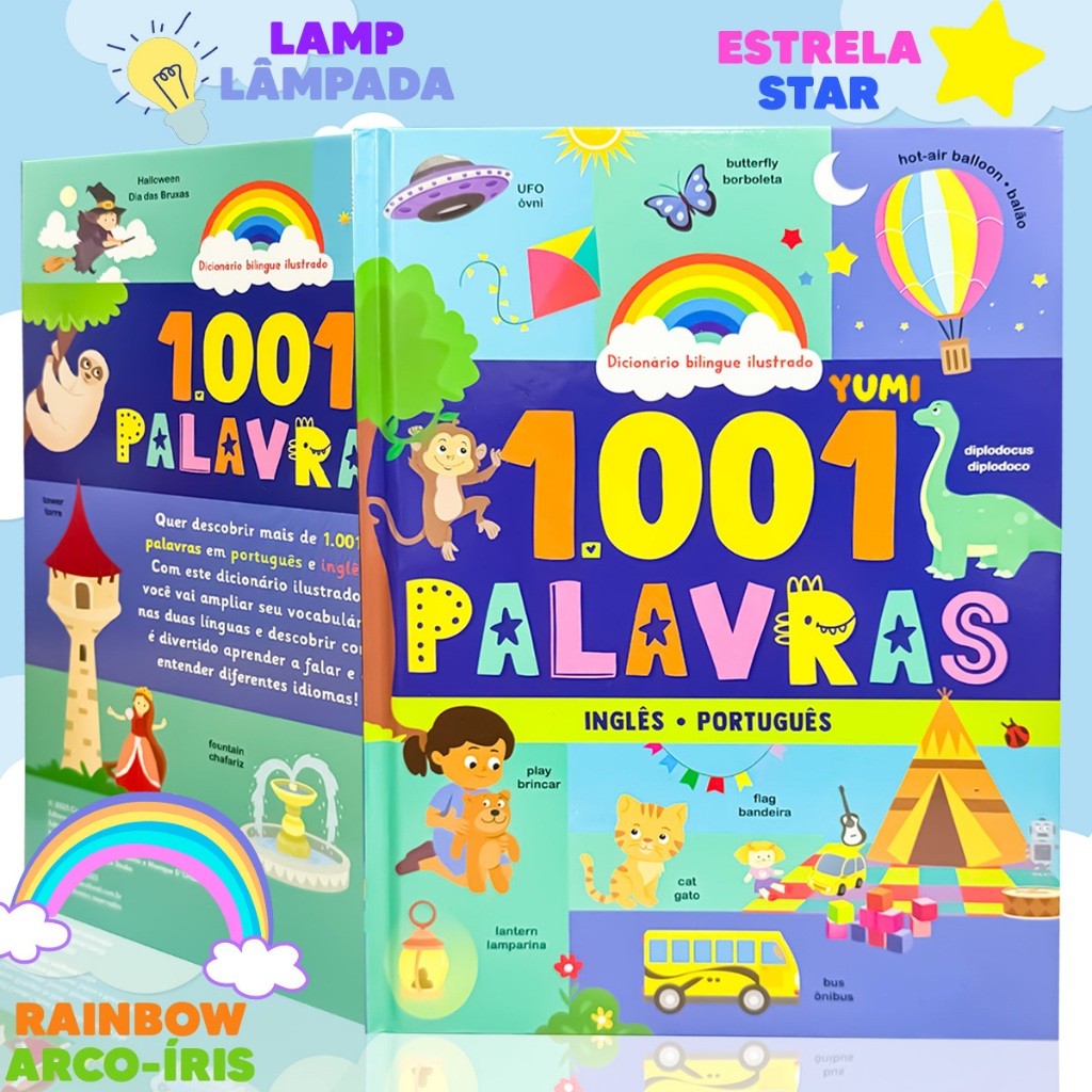 Livro Infantil Minhas Primeiras 1001 Palavras Em Inglês Capa Dura Premium
