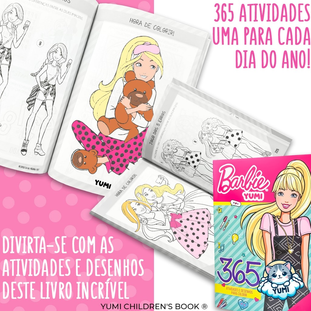 Livro Infantil 365 Atividades Para Meninas Barbie | Desenhos Para Colorir e Atividades Oficial · foto 2