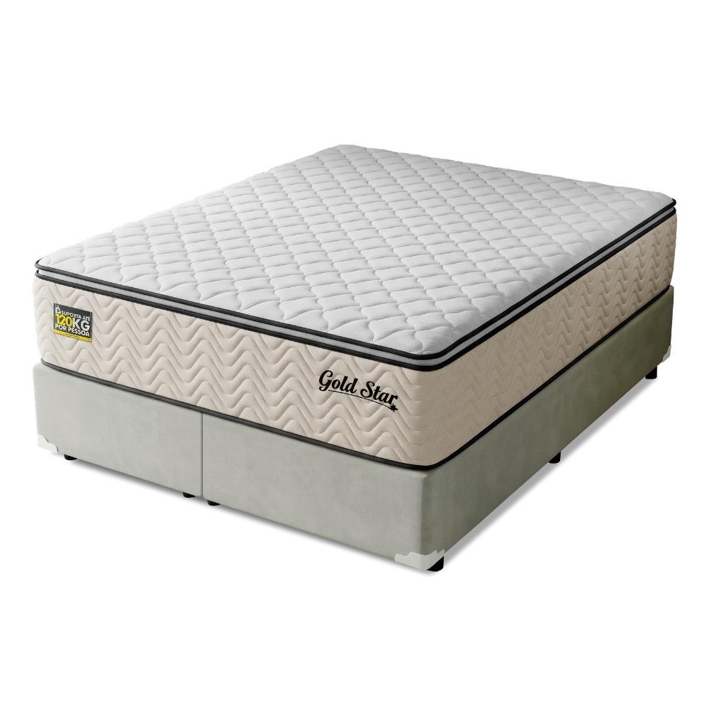 Cama Box Colchão Queen Molas Ensacadas Gold Star 158x198x76cm Hellen - suporta até 120 kg por pessoa